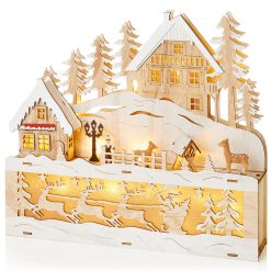 Best deal ???? Premier Large LED Lit Wooden ???? Christmas Village Scene ????