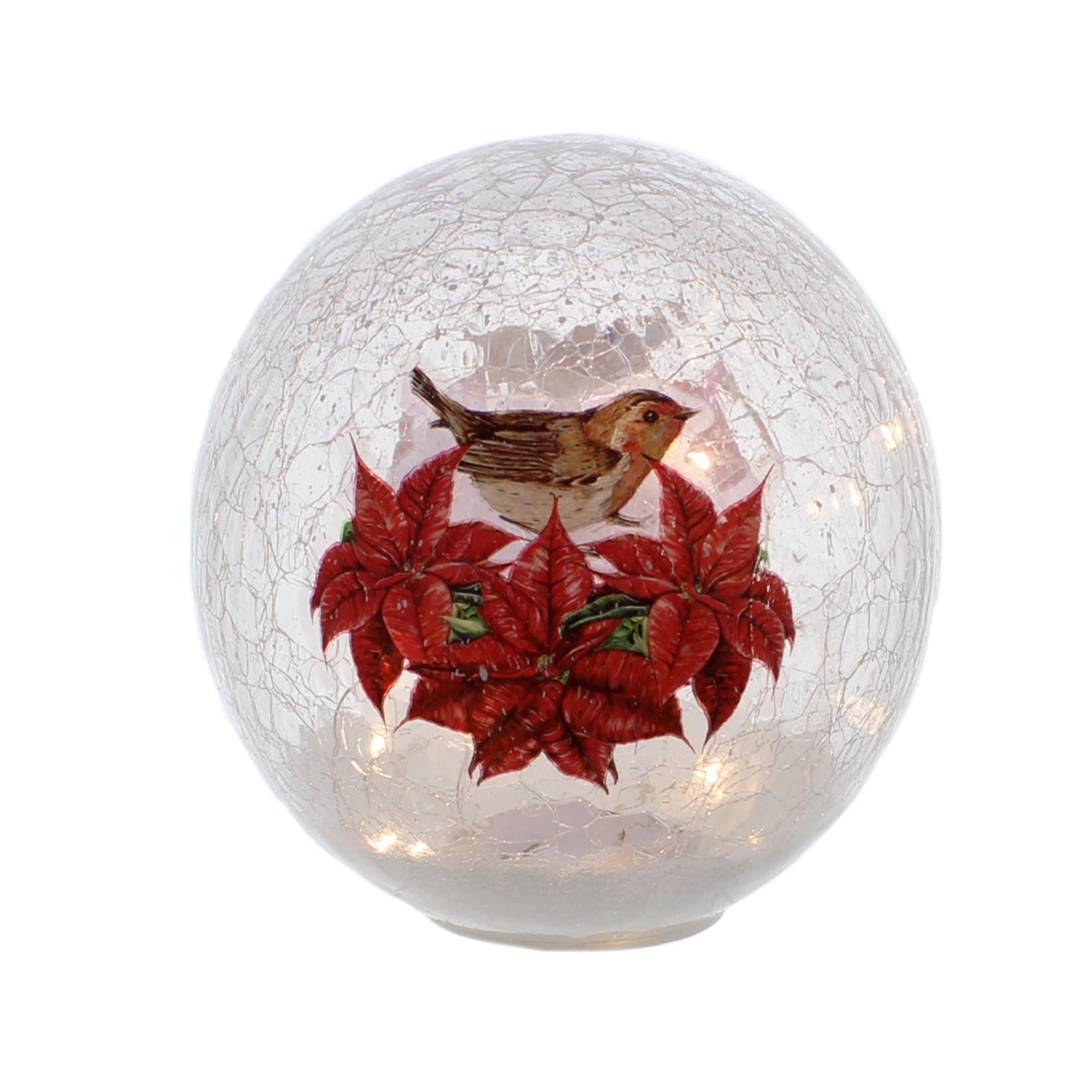 Flash Sale ⌛ Festive Poinsettia And Robin LED Lit Crackle Ball ✨ 4 Flash Sale ⌛ Festive Poinsettia And Robin LED Lit Crackle Ball ✨ - Image 2
