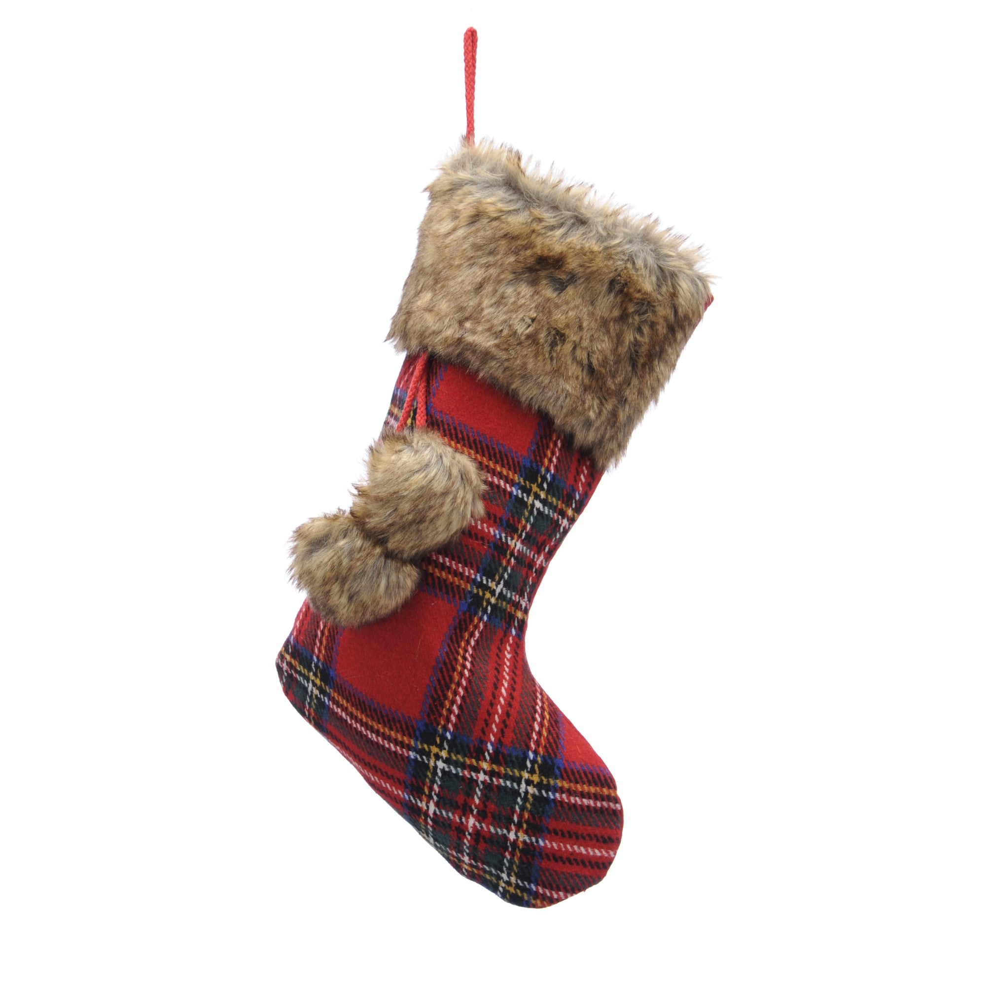 Red Tartan Christmas Stocking with Brown Fur Trim Hot Sale ???? Festive Red Tartan ???? Christmas Stocking With Brown Fur Trim β -Konstsmide Shop P040442 900061