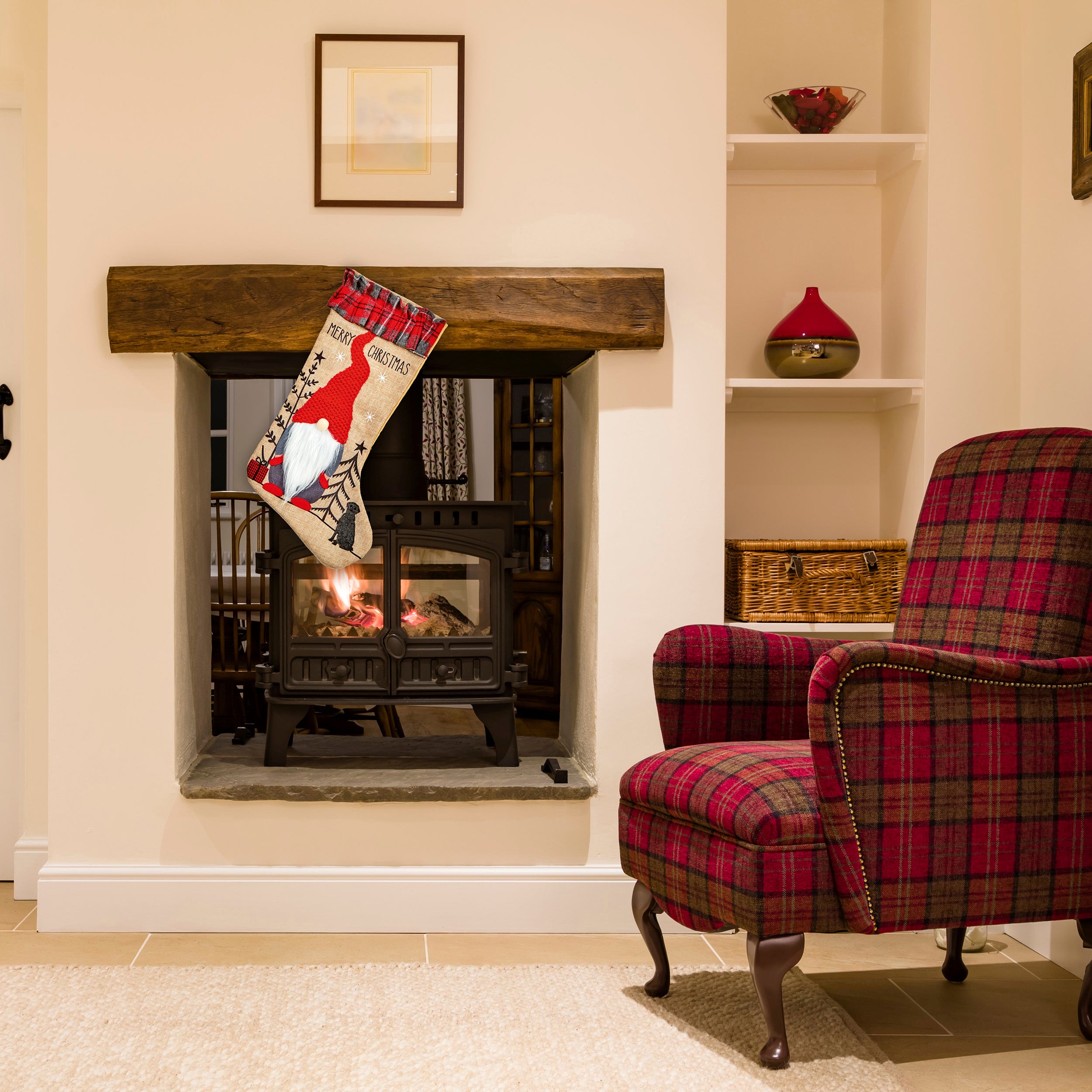 New ???? Premier Merry ???? Christmas Hessian Santa Gonk Stocking ???? 4 New ???? Premier Merry ???? Christmas Hessian Santa Gonk Stocking ???? - Image 2