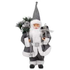 Deals 🥰 Three Kings 40cm Luxury Standing Santa With Grey Suit Display 🔔