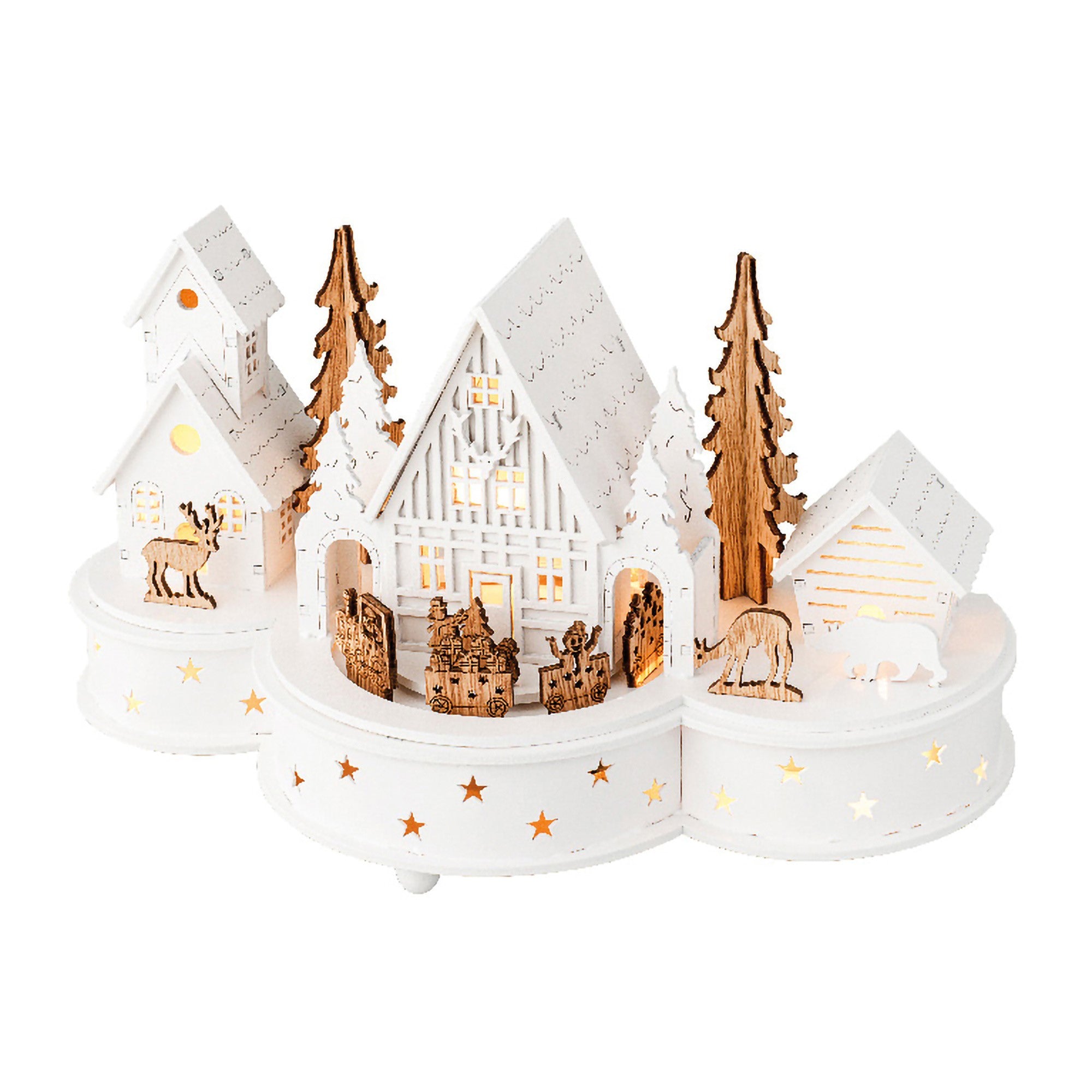 LED Lit House with Train and Deer Scene Hot Sale ???? Kaemingk LED Lit House With Train And Deer Scene ???? -Konstsmide Shop TransCon4